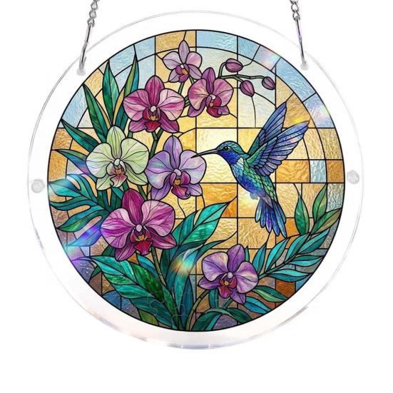 Puzzle in Acrilico Suncatcher Vetro Colorato Ornamento da Appendere alla Finestra Puzzle Fai da Te Pannello Suncatcher per Arredamento Casa Regali per Mamma Amici