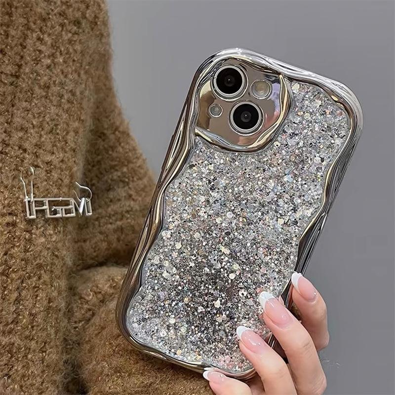 Epoxy Sequin Electroplating Mobile Phone Case Is Suitable For Iphone16Promax Lens All-Inclusive Anti-Drop Apple 17 Women