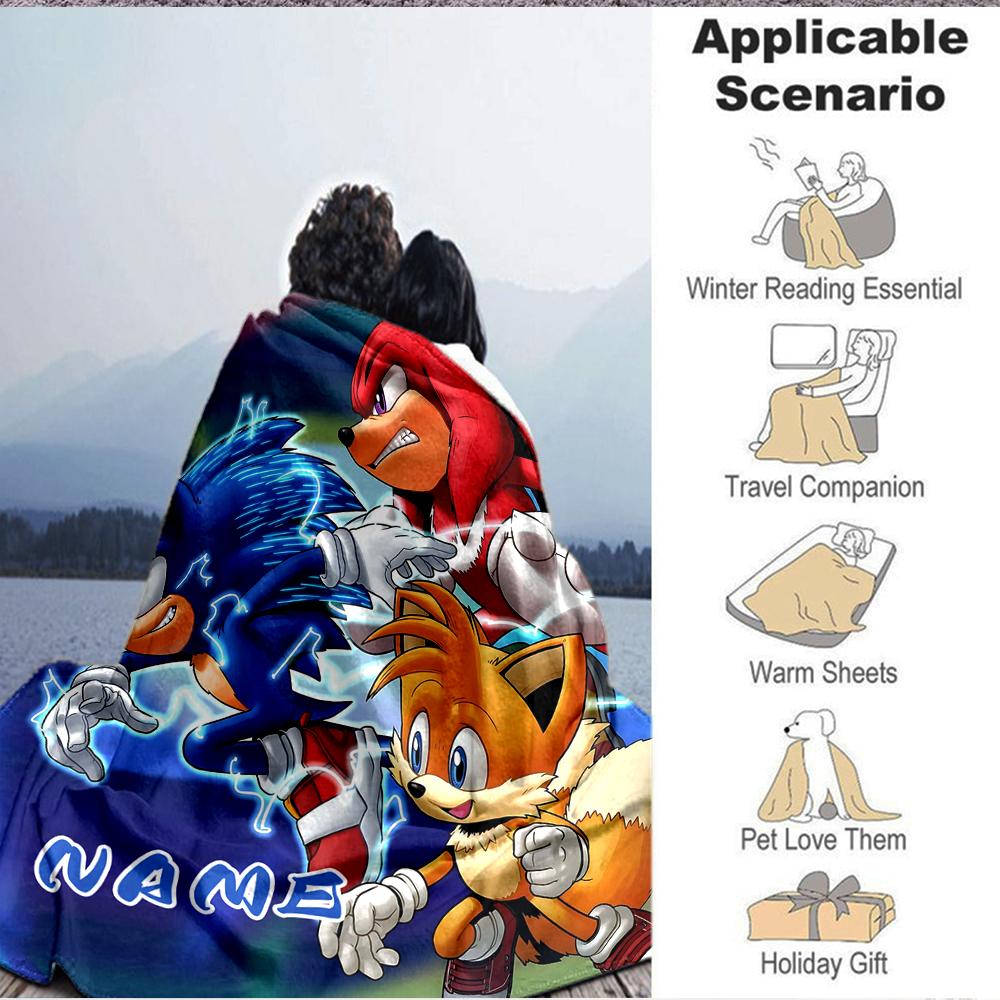 Custom 1pc Sonic Adventure: Heroic Battle Blanket, Soft And Comfortable Blanket, Casual Warm, Camping Travel Blanket, Birthday Gift Q912182