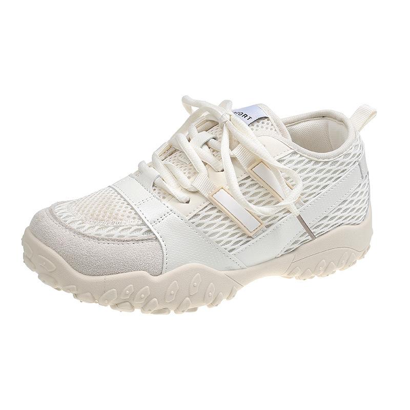 Dicksohlige deutsche Trainingsschuhe mit Innenhöhenerhöhung, leichte Sommer-Neuheit 2025, kleine Mesh-atmungsaktive Schuhe, Damen-Sport- und Freizeitschuhe