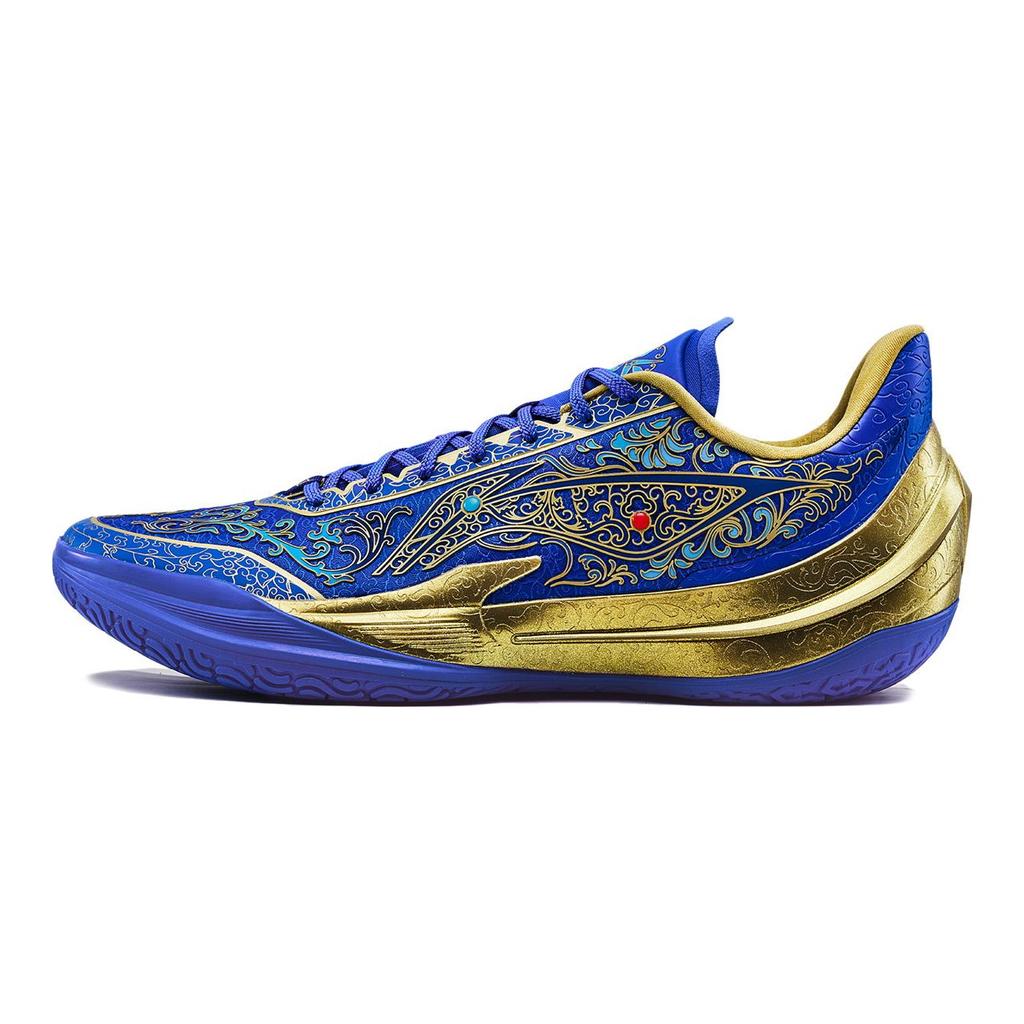 Li Ning Blade 5 V2 Dempende, Antislip, Ademende Lage Basketbalschoenen voor Heren, Blauw ABAV061-3