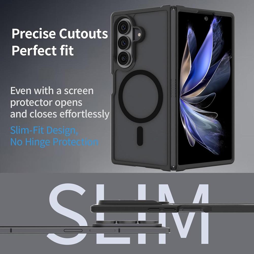 Luxury Matte Translucent Shockproof Magnetic Built-in Magnetic Hard Phone Case for Samsung Z Fold 7 6 8 Wide Lightweight Slim