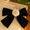 Velvet Big Bow Hairpin For Woman Girls Vintage Elegant Hairpins Head Half-Tie Headdress Exquisite Hair Accessories Gifts