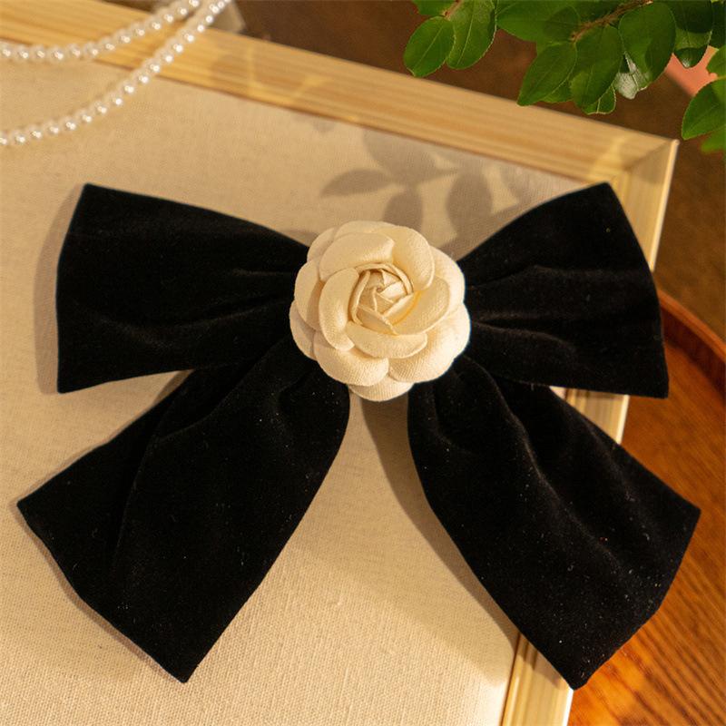Velvet Big Bow Hairpin For Woman Girls Vintage Elegant Hairpins Head Half-Tie Headdress Exquisite Hair Accessories Gifts
