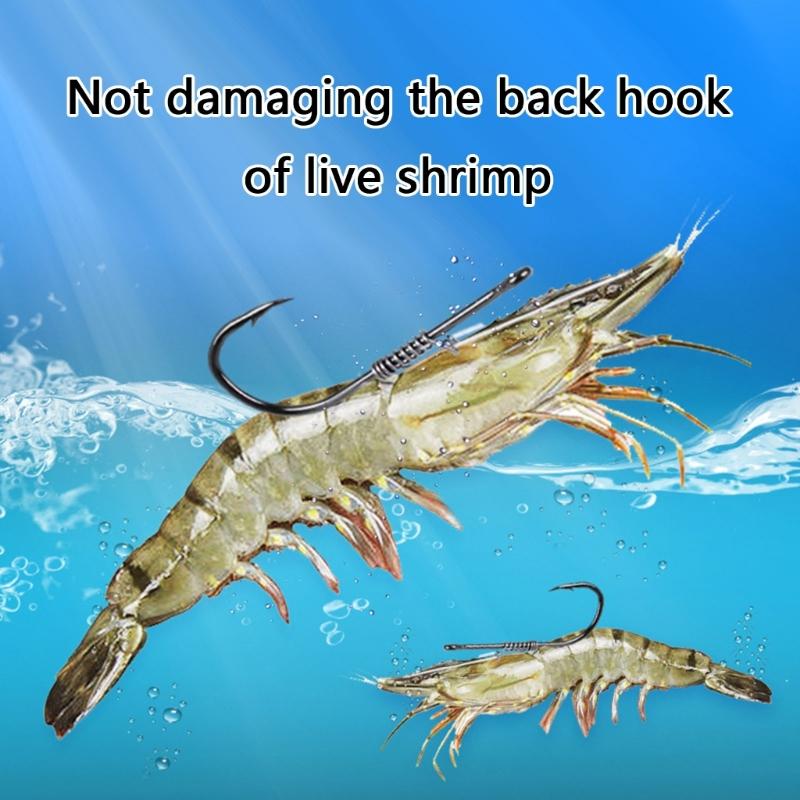 10Pcs/set Fishing Tackle Live Shrimp Fixing Hook with Hole Designs Fishing Live Fish Hook Fishing Hook Barbed Fishhook