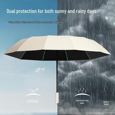 Guarda-chuva Automático Dobrável Extra Grande e Reforçado para Homens e Mulheres - Uso Duplo para Sol e Chuva