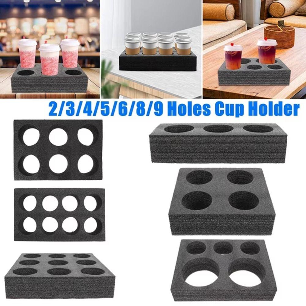 Disposable Cup Carrier Holder Large Capacity Thickness 7cm Drink Tray Porous Shock-absorbing Takeout Coffee Trays
