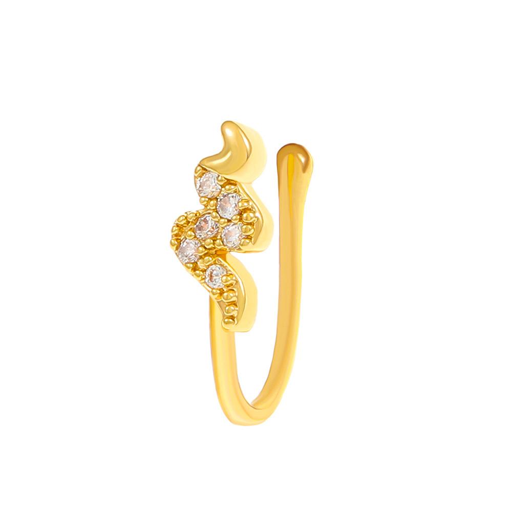Non Perforated U-Shaped Nose Clip Copper Inlaid Zircon Star Shaped Heart Crown Nose Ring Nose Decoration Puncture Decoration