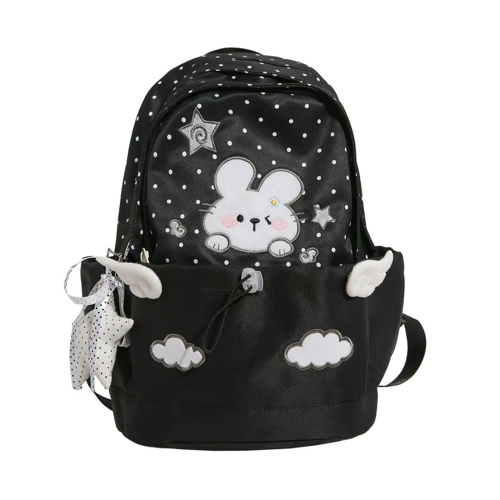 Schoolbag Cartoon Graffiti College Wind Dot Student Large Capacity Pain Bag Casual Japanese Tide Fashion Girl Versatile Backpack