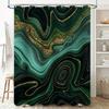 Marble Shower Curtain Artistic Teal Stone Pattern Bathroom Decor Waterproof Fabric Modern Luxury Home Textile Washable