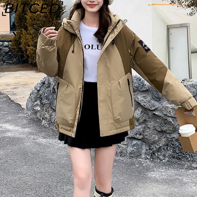 BITCED Outdoor Windbreaker Jacke - Unisex-Stil Winddicht Verdickt Gepolsterter Mantel Bergsteigen Paare Daunen-Gefütterte Baumwolljacke