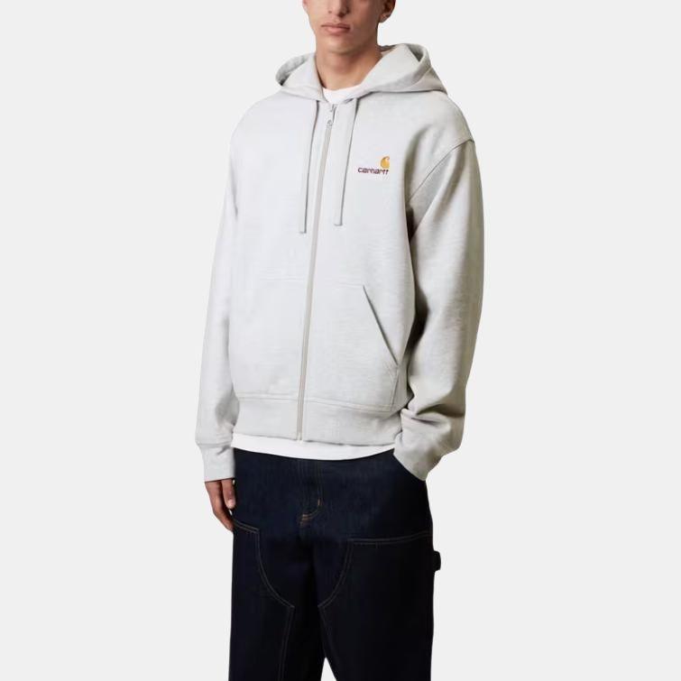 Carhartt WIP SS24 Hooded American Script Jacket Men Jacket Light-Gray I033063-482-XX