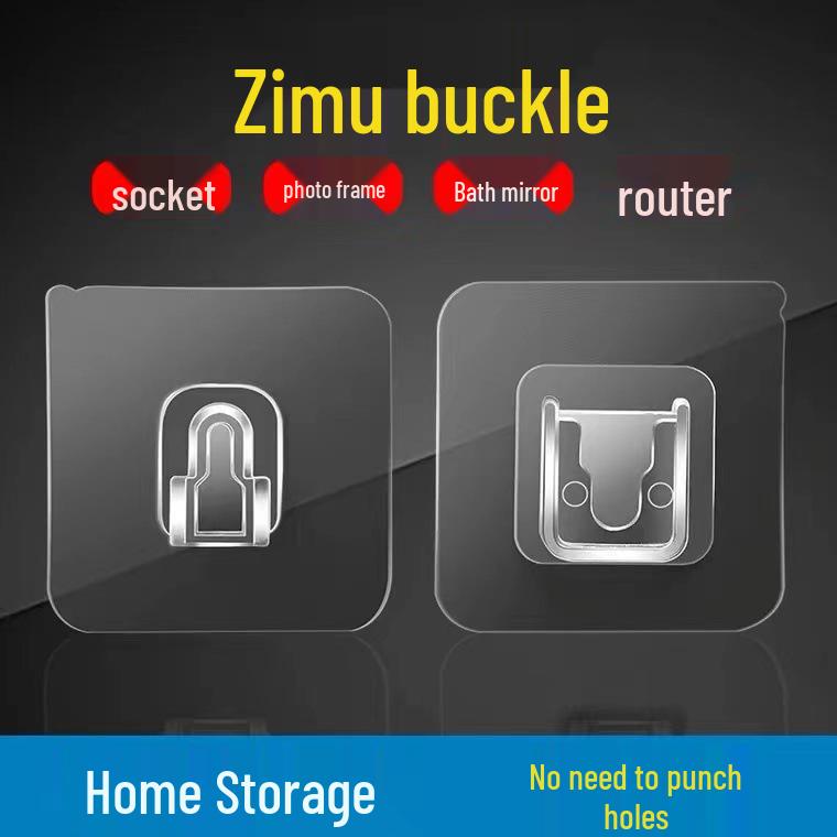 Strong No-Punch Adhesive Plastic Hooks - Transparent, Load-Bearing for Kitchens