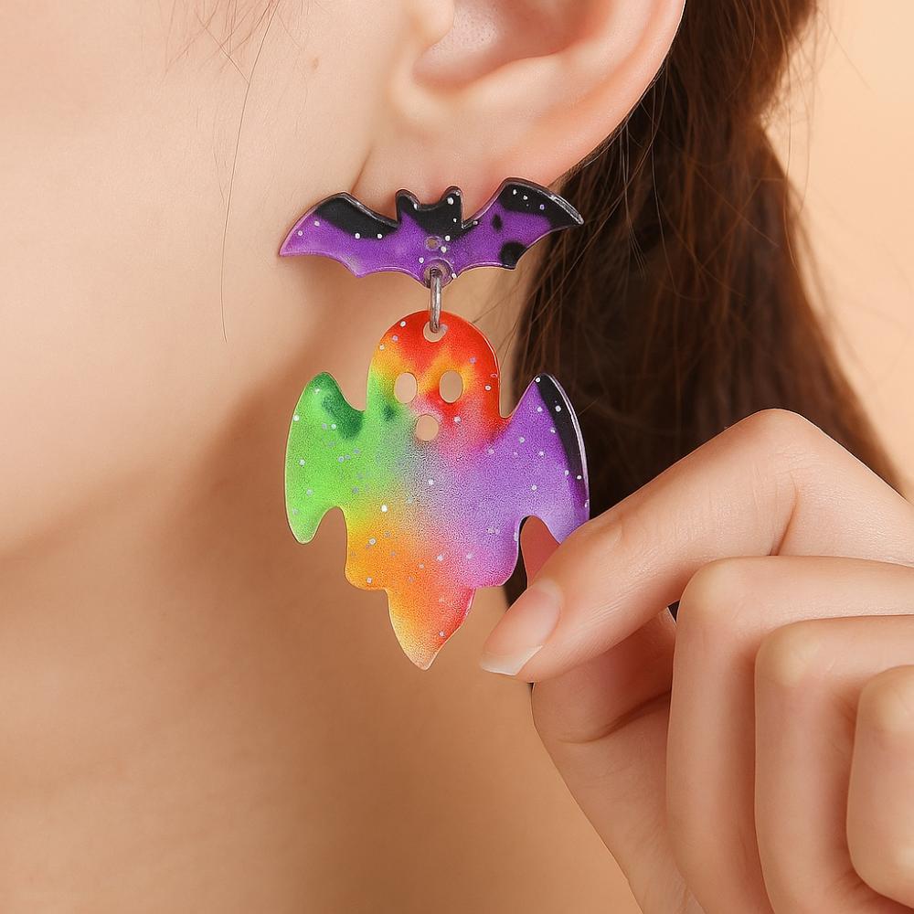 Bat Halloween Earrings Spider Pumpkin Dangle Earrings Trendy Cute Ghost Ear Studs  All Saints' Day