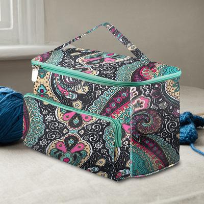 Knitting Needles Crochet Yarn Organizer Bag Large-capacity Storage Shoulder Bag Waterproof Oxford Cloth for Sewing Crochet Hooks