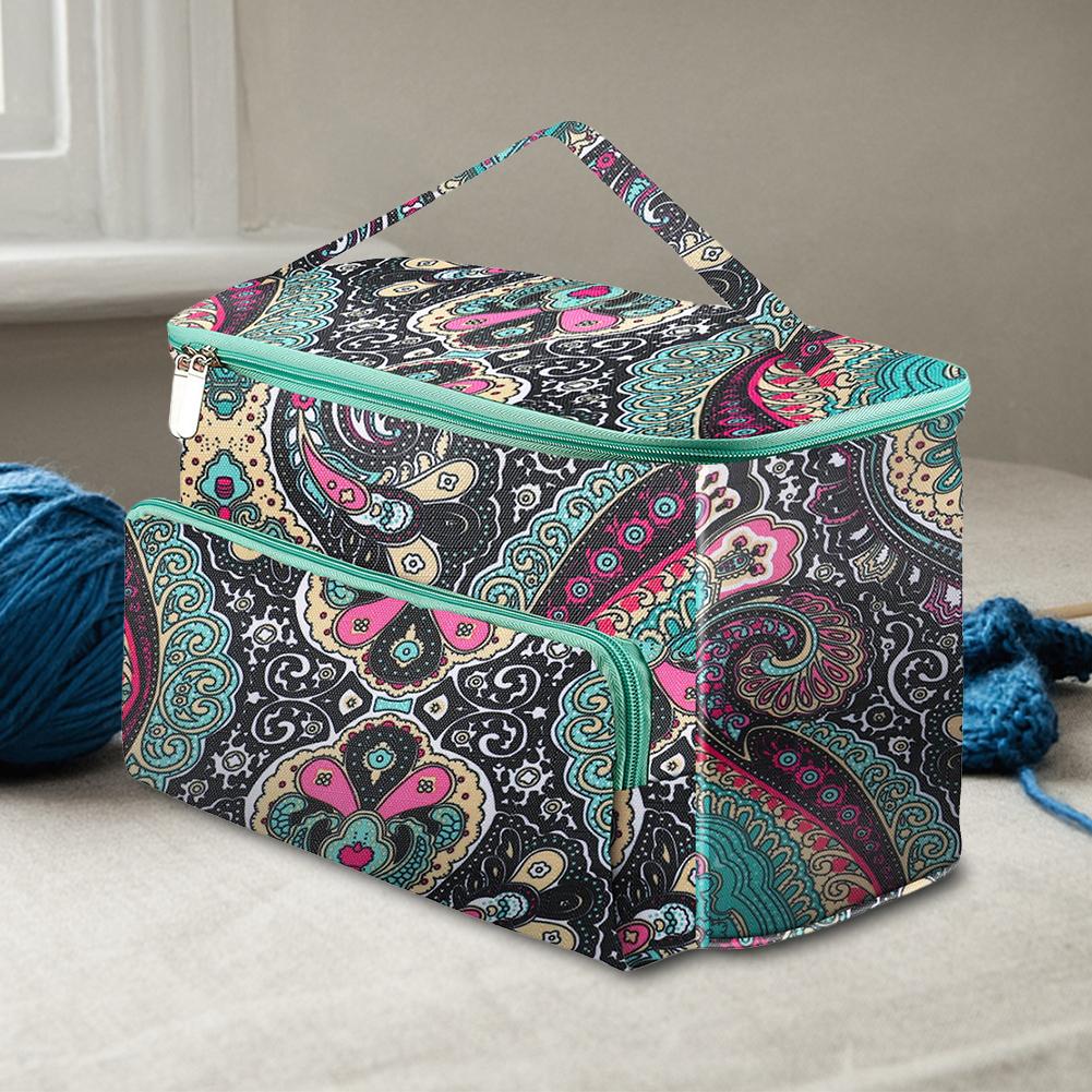 Knitting Bag Large-capacity Knitting Needles Organizer Handbag Waterproof Oxford Cloth Lightweight for Sewing Crochet Hooks