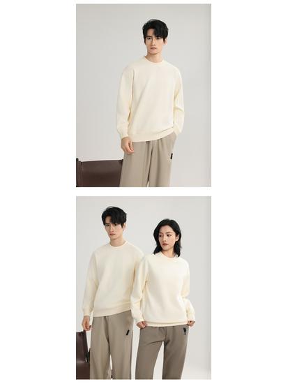 Unisex Round Neck Sweatshirt with Printed Logo - Lightweight, Breathable, Suitable for Spring and Autumn