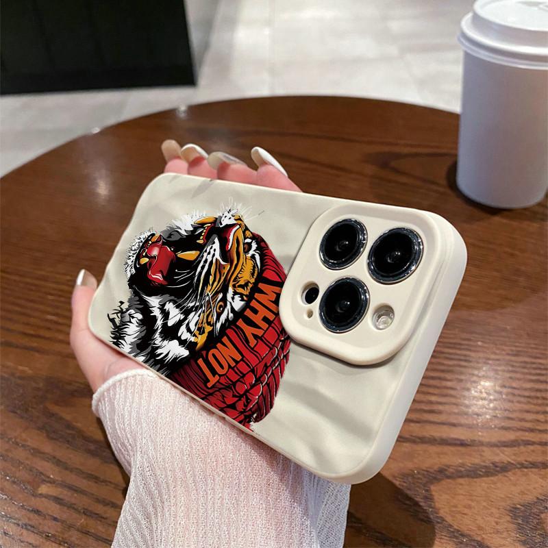 Surface Wrinkles and Unevenness Mobile Phone Shell Why NOT Tiger Printed Protective Matte TPU Cover Soft Silicone Case