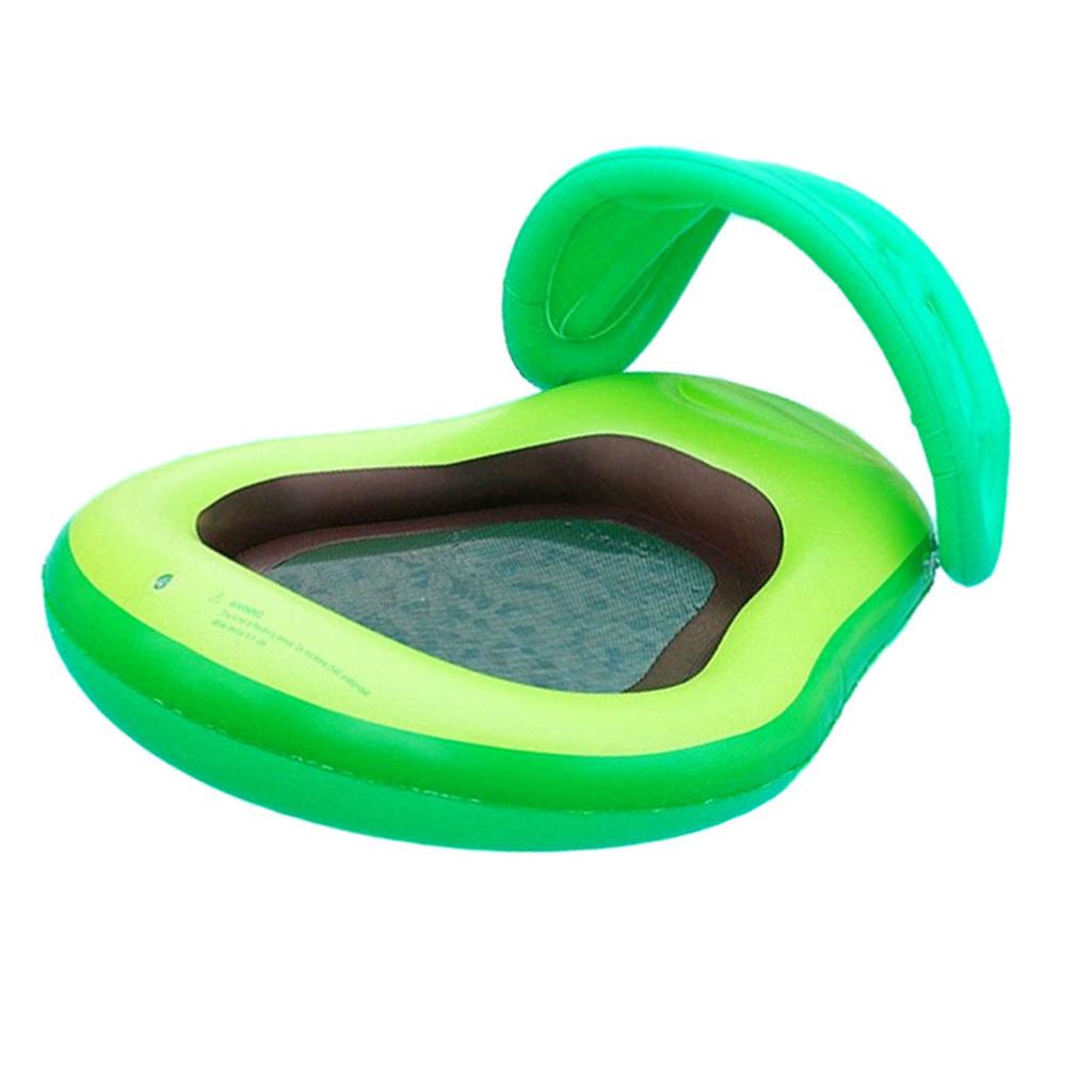 Nafukovací lehátko do bazénu PVC Modelování avokáda se sluneční clonou Síť Lehátko k nafouknutí do bazénu pro vodní zábavu