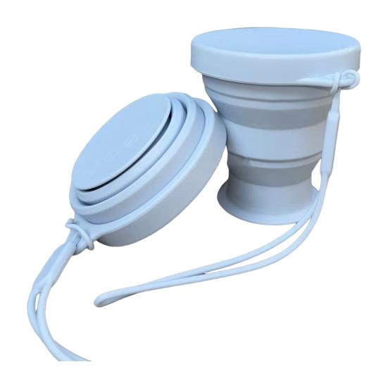 

Складная силиконовая дорожная кружка с крышкой Многоразовая бутылка для воды для кемпинга на открытом воздухе, спортзала Термостойкая кофейная кружка Без BPA Портативная кружка для полоскания рта для Haku светло-синий