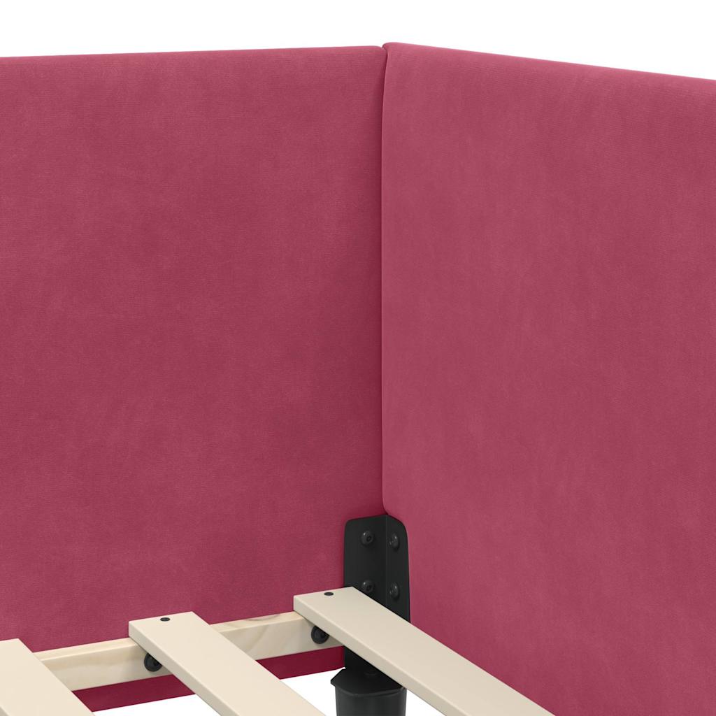 Corner Bed Frame with Headboard Burgundy 80 Cm X 200 Cm Velvet