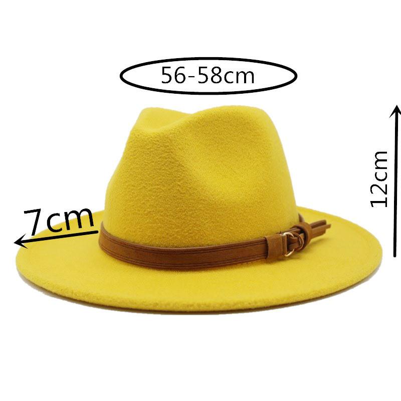Filz-Fedora-Hut mit breiter Krempe für Sommer- und Herbst-Modebegeisterte