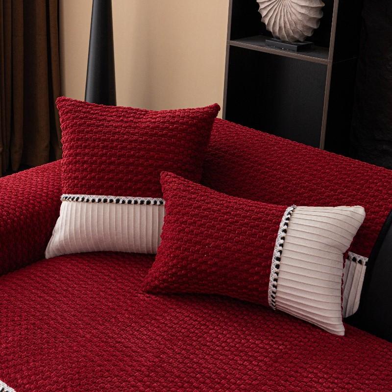 1pcs Thick Plush Sofa Cover Anti Slip Cat Scratch Resistant Non Stick Furniture Protector Living Room Back Towel Home Decor