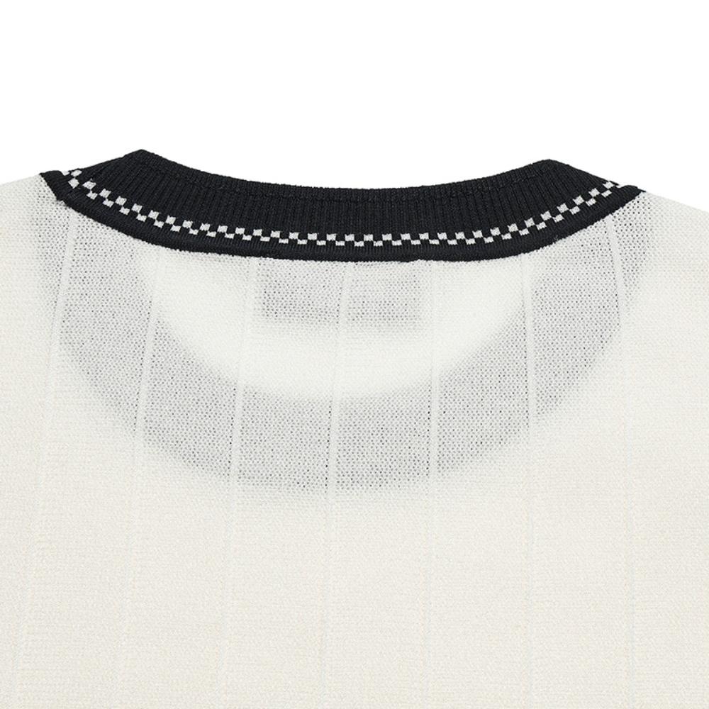 FILA White Simple Classic Casual Round Neck Knitted Short Sleeve Sweater Women tops F11W613408F-IV