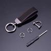 Personalize Name Number Suede Leather Car Keychain Business Gift Laser Custom Logo Leather Bag Keyring Men Women Key Chain Ring
