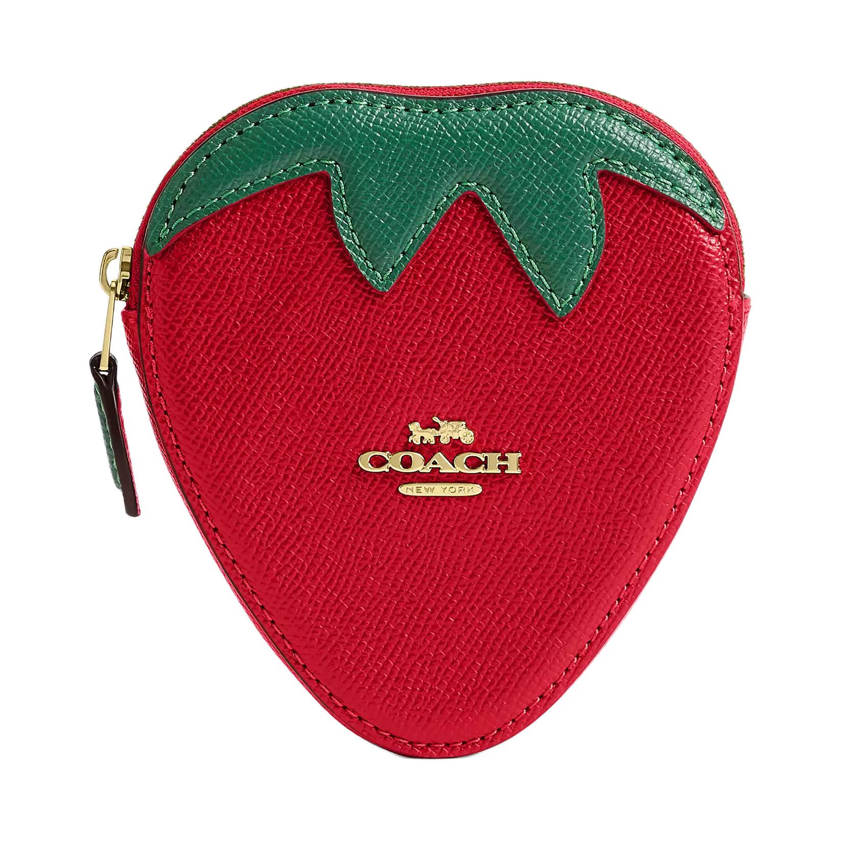 Coach Logo Strawberry Shape Leather Wallet Women wallet Red CAN28-IMUP7 Red