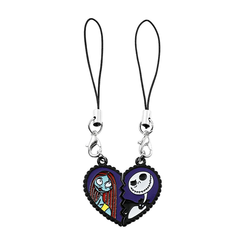 -Nightmare Before Xmas Mobile Phone Chain, Trendy Pendant, Heart Strap, Sweet Girl Key Cord, Mobile Lanyard High Quality