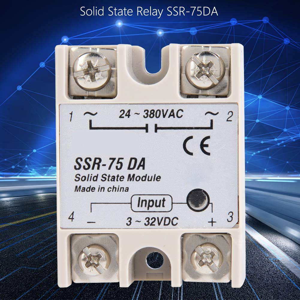 DC AC Solid State Relay SSR 75DA 75A 3 32VDCto 24 380VAC SSR