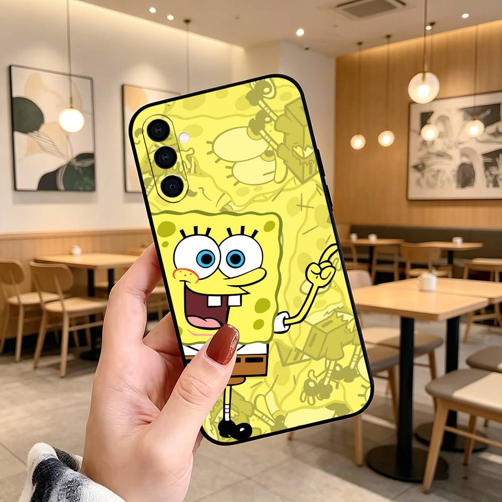 Animation S-Sponge Funny Z-Bob Phone Case Black Silicone Soft For Samsung Galaxy A73,A72,A71,A70,A53,A52,A51