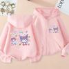 Mikina s kapucí na zip Kawaii Dětská Streetwear Kuromi Dětská Mikina na zip Dětská Mikina Manga Oblečení Dítě Dívka Chlapec Top Mikina