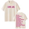 Frankreich Rapper Jul Tour 2026 T-Shirt für Unisex Damen HipHop Streetwear Oversized Tops 100% Baumwolle T-Shirt SCHWARZ JUL20