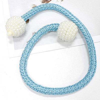 1 Paio di Passanti Decorativi per Tende con Perle Finte, Eleganti Fermacravatte per Tende con Perline, Supporti Decorativi per Tende in Corda Intrecciata per Soggiorno Camera da Letto Cucina