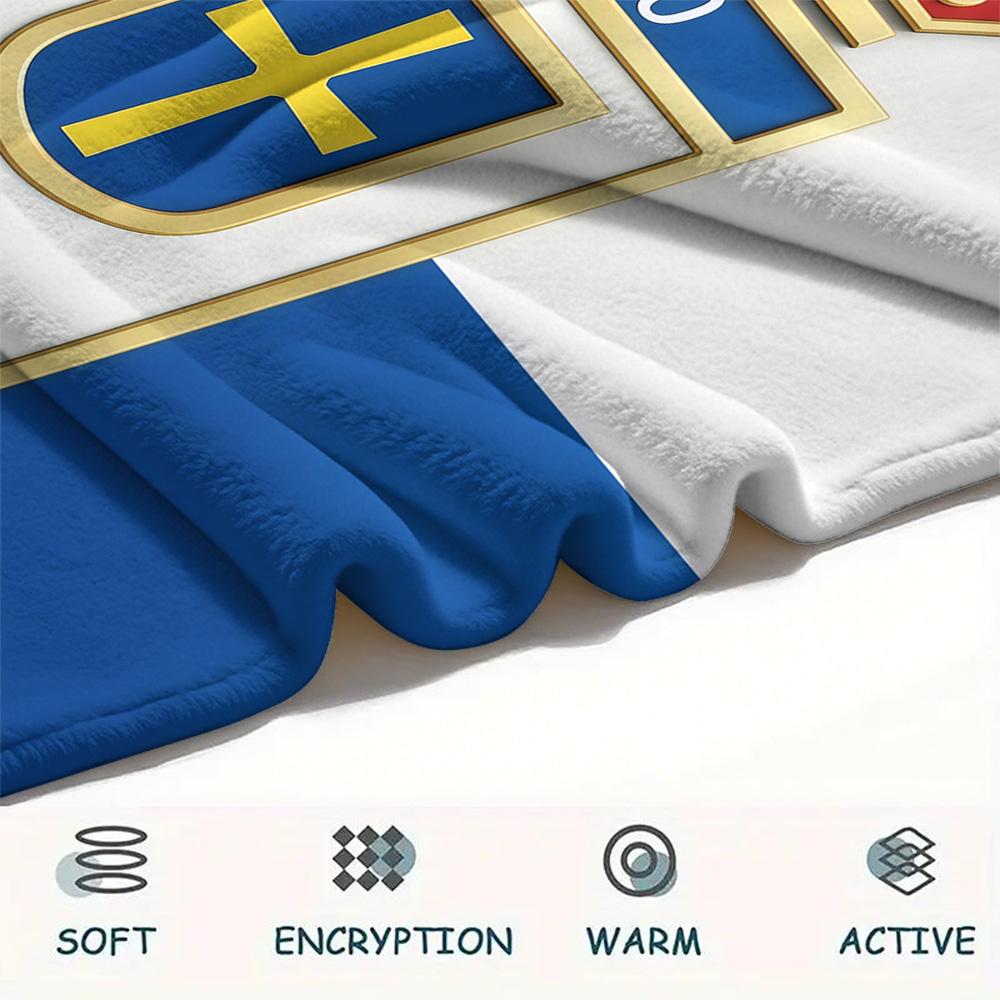 1PC Custom Name Real Oviedo Patterned Flannel Blanket Suitable For All Seasons for Home Decor Warmth and Comfort Gifts Holiday Present -HE185