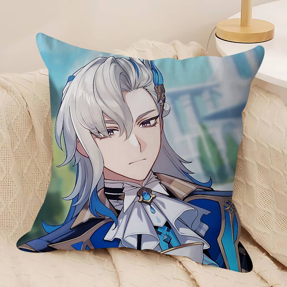 Neuvillette Genshin Impact Pillow Case Removable Washable Cushion Cover – All-Season Soft Linen