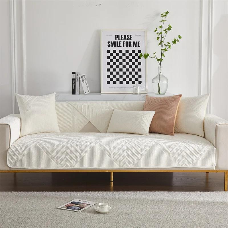 Thicken Plush Sofa Cover Nordic Universal Sofas Towel Anti-slip Combination Couch Cushion Slipcover for Living Room Protection