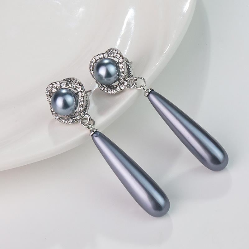 Korean Luxury Pearl & Diamond-Inspired Jewelry Set: Necklace, Earrings, Ring