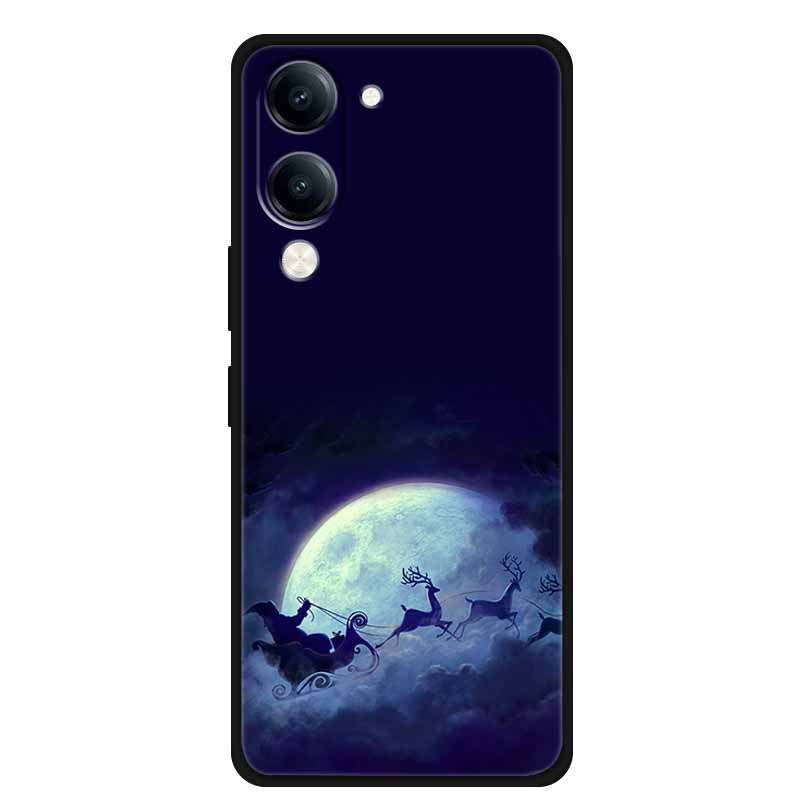 Christmas Case For Vivo Y04 Y04S Y37C Soft Silicone Phone Cover Funda For Vivo Y 04 04S 37C Black TPU Protective Bumper Casing