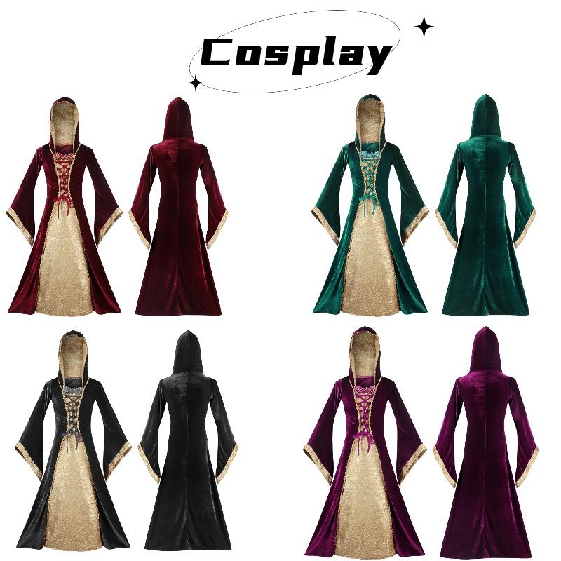 Vintage European Palace Court Long Dress Halloween Cosplay Stage Set Performance
