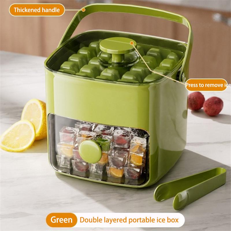 48 Fächer Würfel Eiswürfelmaschine Leichtes Entnehmen Heim Eiswürfelform mit Einhandbedienung Doppelschichtig Tragbar Haushalts Eiswürfelherstellungswerkzeuge