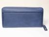 Police Long Wallet with Zipper, Wrinkled Leather, Italian Brand, Luxury (Navy)