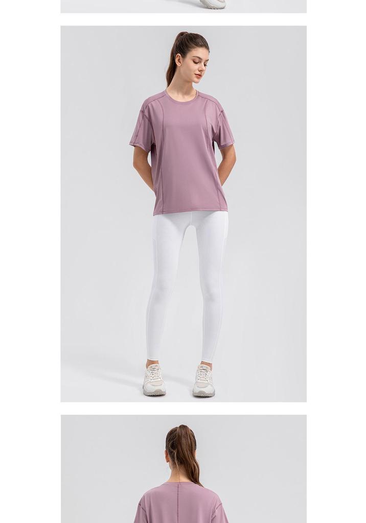 Women's Quick-Dry Breathable Fitness T-Shirt - Short Sleeve, Moisture-Wicking, Ideal for Running & Yoga