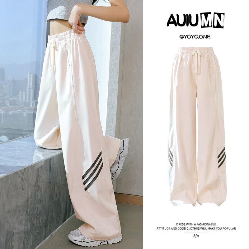 Moonkids Girls  Quick-Dry Ice Silk Wide-Leg Sports Pants 140cm