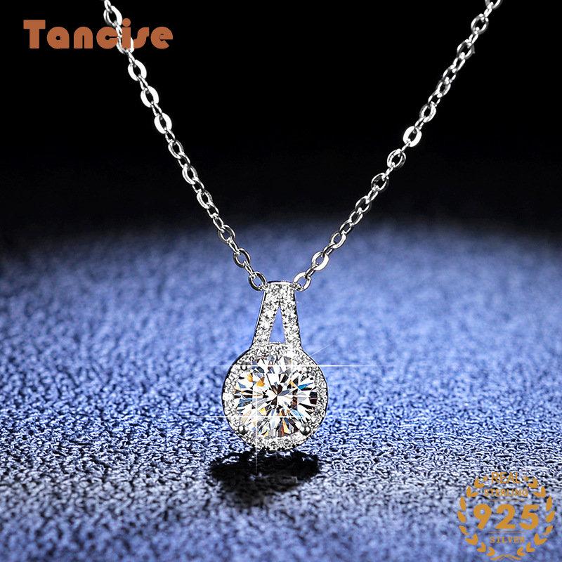 Tancise Colier cu pandantiv Moissanite din argint cu personalitate de lux Cadou clasic de petrecere pentru femei_voghion.com