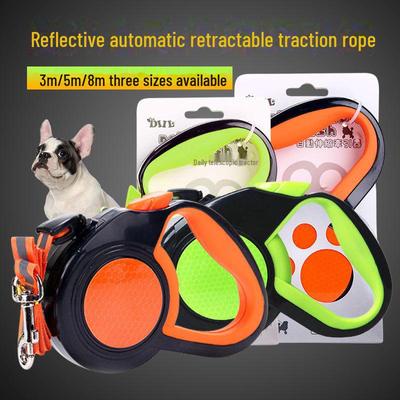 Reflective Nylon Retractable Dog Leash for Walking