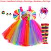 Rainbow Tutu Dress Cute Girls Sweet Lollipop Cosplay Dress up Purim Festival Celebration Costume Candy Design Girls Tutu Dress