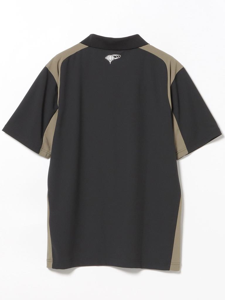 Beams Golf Men's Orange Label S/S Polo Shirt with Collar, V-Neck Pullover, Black, Size L, 82020171336